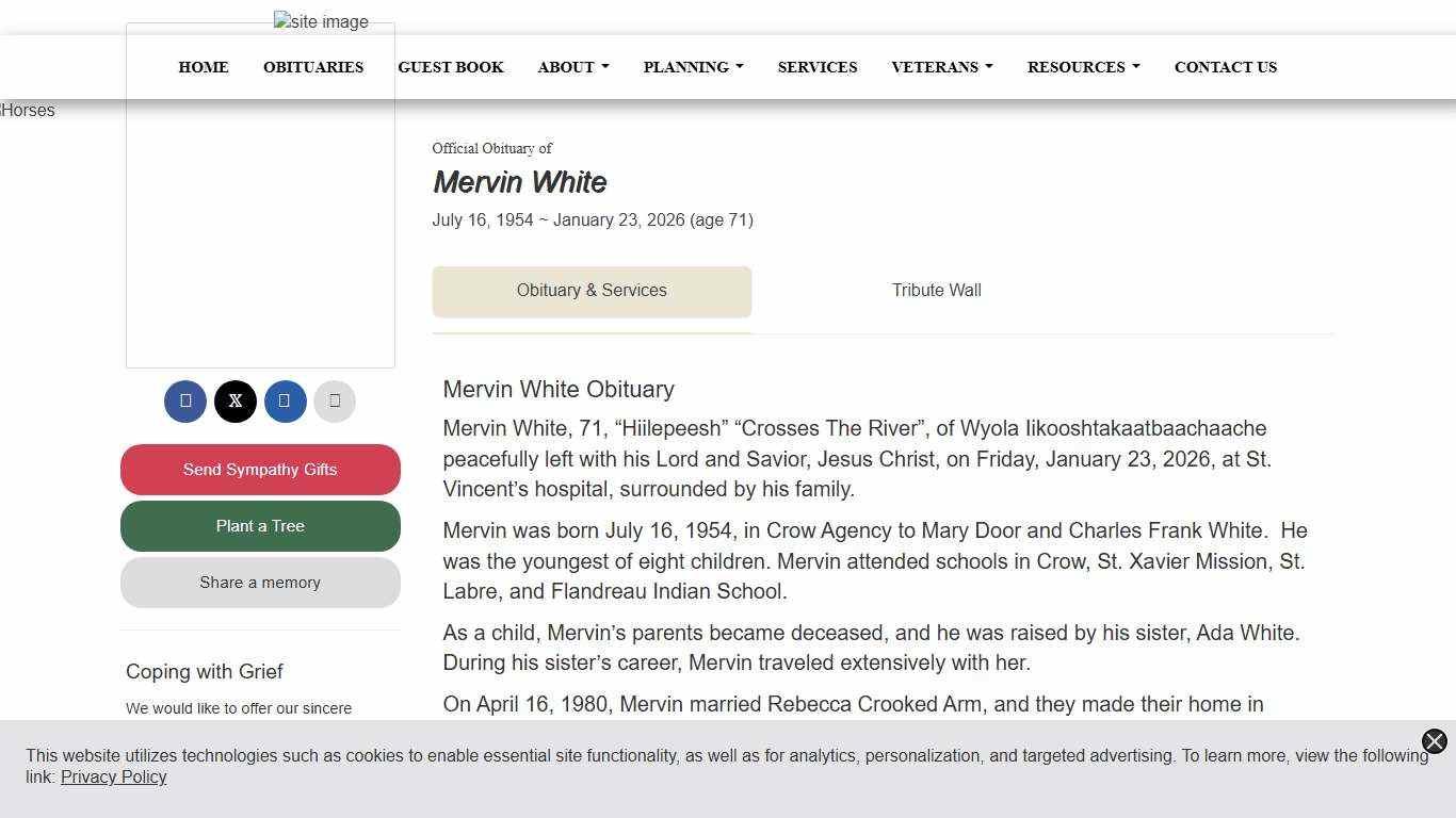 Obituary for Mervin White